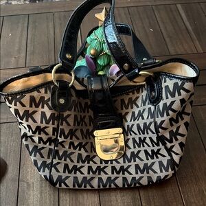 Michael Kors Black and Cream Satchel